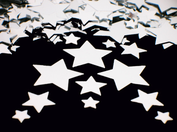 Metallic Silver Star Confetti, 3 sizes assorted stars